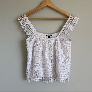 Express Crochet Lace Cropped Blouse